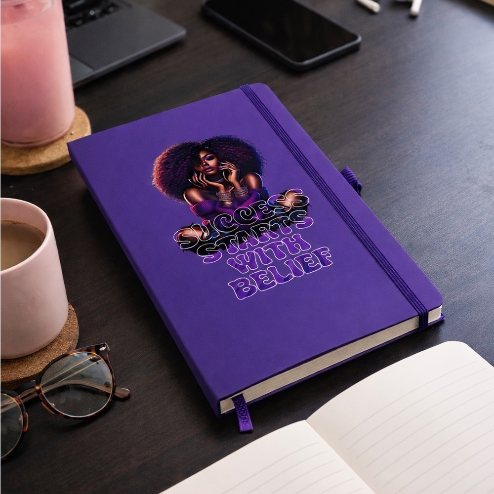 Purple Notebook with Inspirational Cover “Success Starts with Belief”